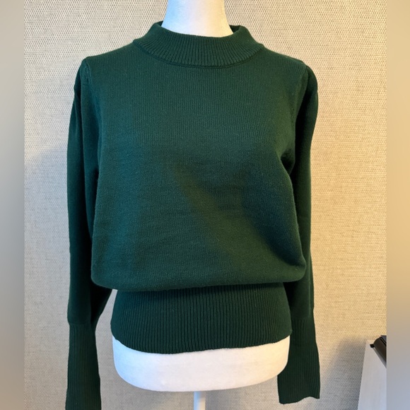 French Connection Mock Turtleneck Forest Green Sweater, size M - Picture 1 of 6